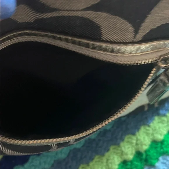 Coach Blue Denim and Gray Signature Crossbody with Metallic Band - Picture 7 of 10